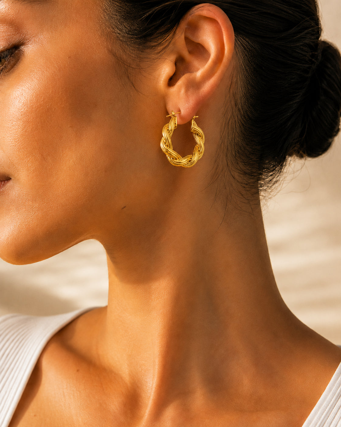 Virelle Hoops | Twisted Gold Hoop Earrings