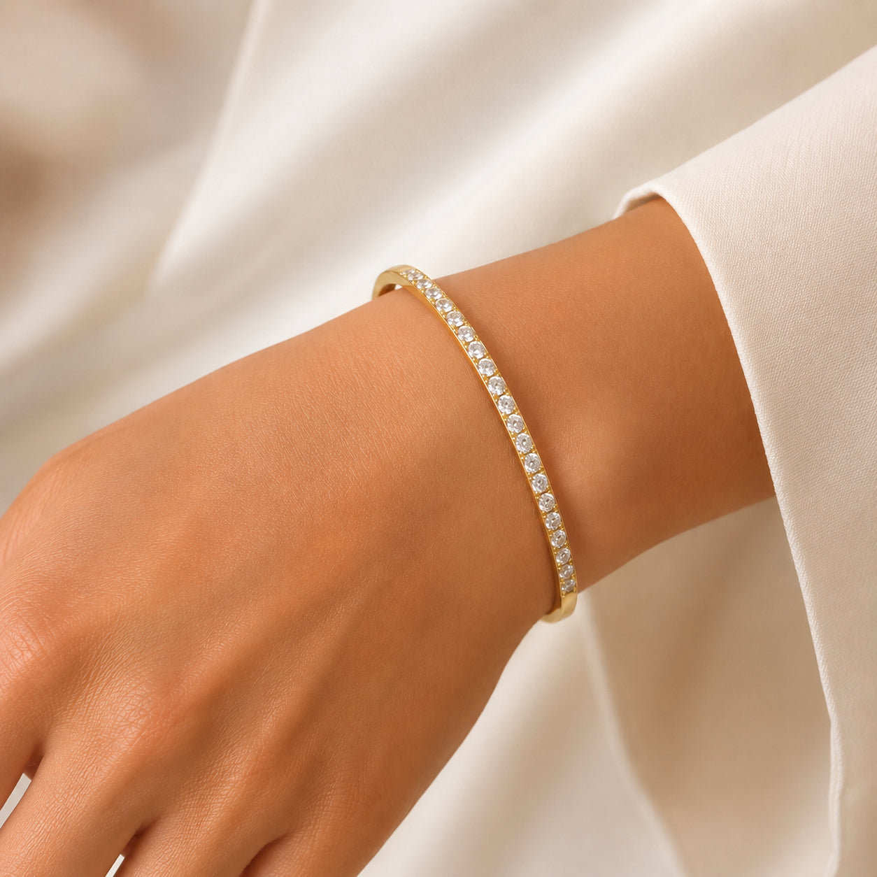 Aurèa Cuff Bracelet | Cubic Zirconia Open Bangle