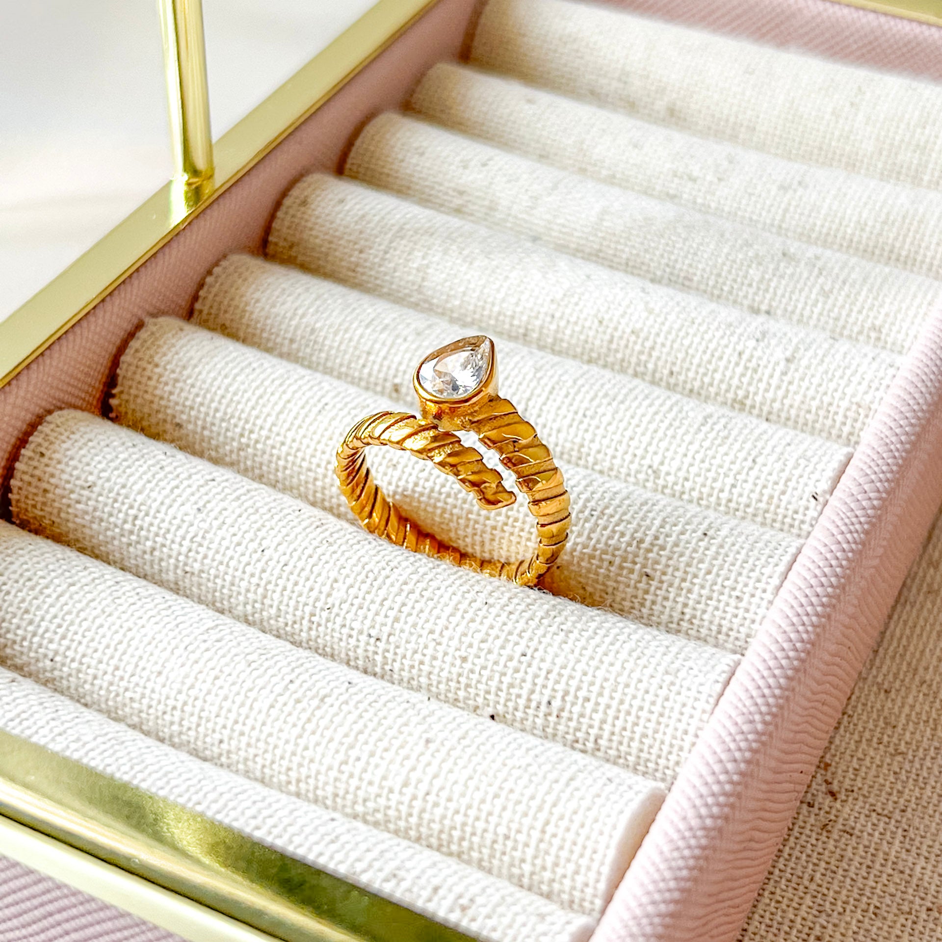 Adjustable Zirconia Open Ring