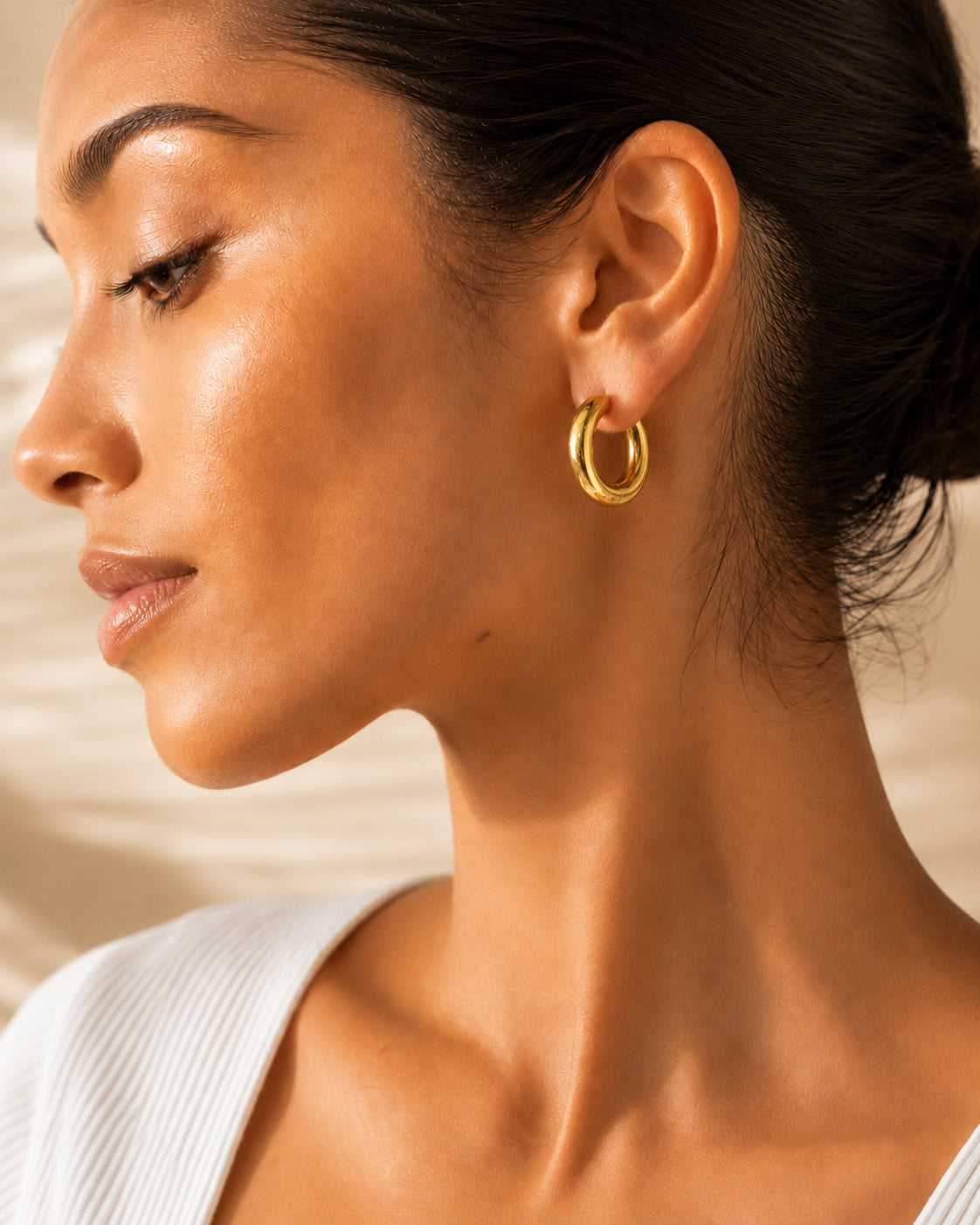 Lumara Hoops | 18K Gold Plated Stainless Steel